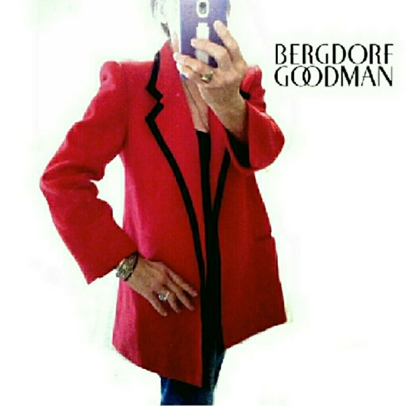 BERDORF GOODMAN Jackets & Blazers - BERDORF GOODMAN ON THE PLAZA RED WOOL JACKET